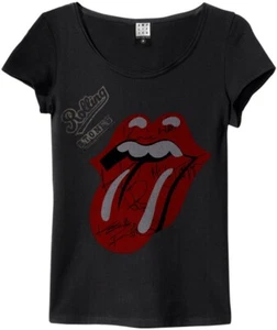 Amplified Ladies  T-Shirt ROLLING STONES "AUTOGRAPH Tounge" neu charcoal - Bild 1 von 3