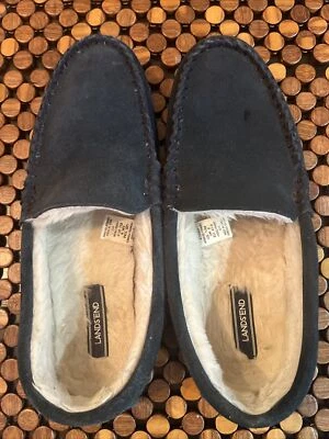 Lands End Women's Size 10 Navy Blue Suede Lined House Shoes - Image 1 of 4