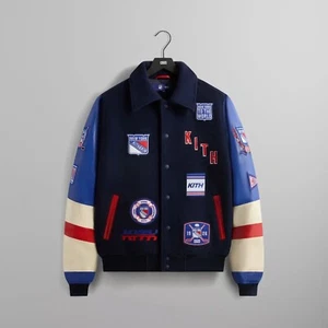 KITH x New York Rangers Limited Edition NHL Collaboration Iconic Varsity Jacket - Picture 1 of 8