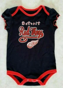 Detroit Red Wings Infant Bodysuit Size 18 Months Baby Toddler Kids Black New - Picture 1 of 2