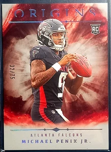 MICHAEL PENIX JR. 2024 PANINI ORIGINS SILVER #124 RC ROOKIE 32/75 SP FALCONS - Picture 1 of 2