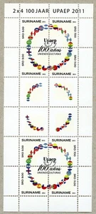 Surinam 2011 100 Jahre UPAEP Postunion Flaggen Flags 2456-2459 Kleinbogen MNH - Zdjęcie 1 z 1