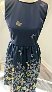 ERIN fetherston blue dress with butterfly print size 6 - Picture 1 of 6