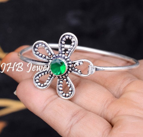 VALENTINO Bracciale da donna in argento sterling 925 con pietre preziose taglio diopside regalo gioielli