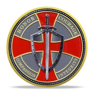 Moneda Desafío Armadura de Dios Caballeros Templarios Moneda Oración Moneda Conmemorativa Cruz - Imagen 1 de 17