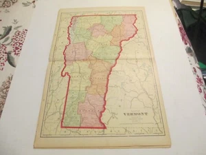 ANTIQUE MAP OF VERMONT CRAM'S ATLAS 1905 23 X 14.5 DOUBLE PAGE - Picture 1 of 1