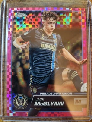 2023 Topps Chrome MLS Jack McGlynn Pink X-Fractor #1 Philadelphia Union - Image 1 of 2