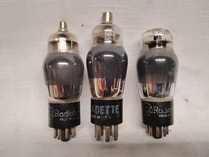 RCA CADETTE 6A7 6A8 6K6 Radio Electron Tubes LOT OF 3 TESTED - Picture 1 of 10