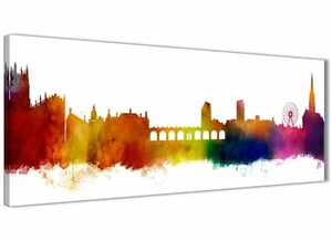 Sheffield Skyline Canvas Wall Art Print - 17 Colours Available - 94cm wide - Picture 1 of 86