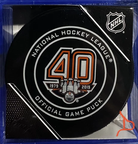 2018-19 NHL Official Game Puck Of The Edmonton Oilers (40 year anniversary) Cover