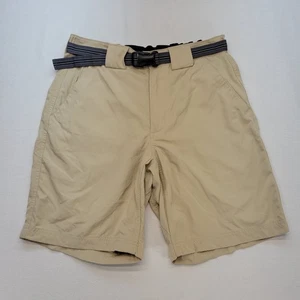Duluth Trading Shorts Mens Medium Khaki Dry On The Fly Belted Outdoor Workwear - Picture 1 of 8
