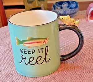 “Keep It Reel” Large Mug ~ Fishing Motif ~ NWT - Picture 1 of 3