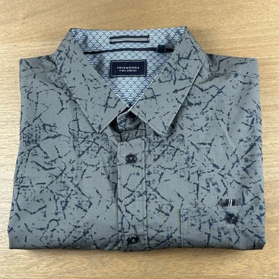 Camisa 7 Diamantes 4 Vías Elastizada Abotonada Estampado Melodía atemporal Para Hombre XL Verde Foto 1 de 4