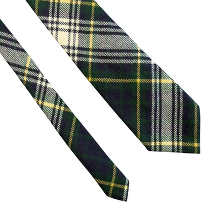 Corbata de cachemir Polo Ralph Lauren para hombre 58,5 x 4 verde azul marino tartán EE. UU. de colección Foto 1 de 4