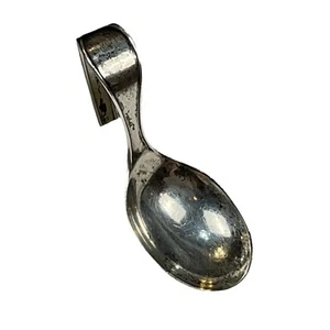 Vintage Curved Handle Baby Feeding Spoon Marked Sterling Baby Shower Gift - Picture 1 of 10