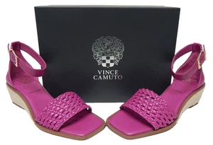 Vince Camuto Bretandi Size 8 W WIDE EU 39 Espadrille Wedge Woven Sandals Pink - Picture 1 of 15