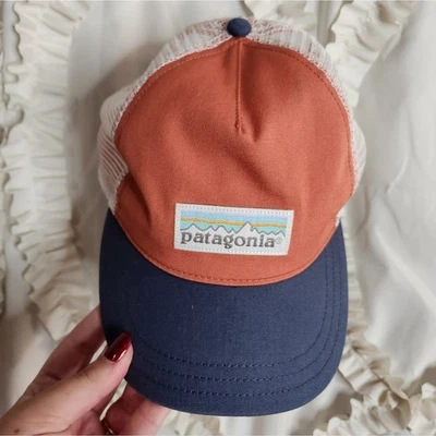 Patagonia Trucker Hat Snapback p6 Logo Adjustable Net Salmon Coral - Image 1 of 4