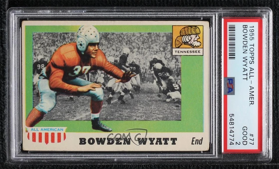 1955 Topps All American Bowden Wyatt #77 PSA 2 - Image 1 of 2
