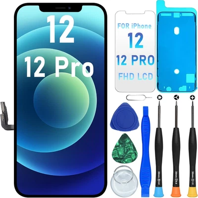 Display LCD Di Ricambio per Iphone 12/12 Pro, Touch Screen Full HD Da 6,1" Con 3 - Immagine 1 di 4