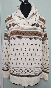 Chaps elfenbeinfarbener Skipullover mit Schalkragen und Knebelknopf Damengröße 1X - Bild 1 von 9