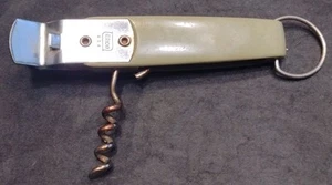 Vintage Ekco Olive Green Plastic Handle Corkscrew & Dual Bottle Opener USA Rare - Picture 1 of 5