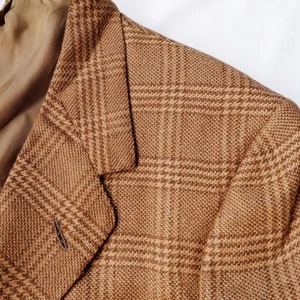 Blazer de Colección Oxxford Ropa Para Hombre Grande Marrón Pura Alpaca Cuadros Abrigo Deportivo Años 90 - Imagen 1 de 20