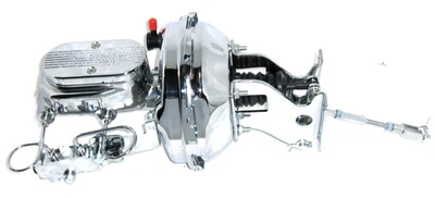 Kit de válvula maestra de refuerzo de freno de tambor de disco eléctrico cromado 1967-72 Chevy Truck 11" Foto 1 de 4