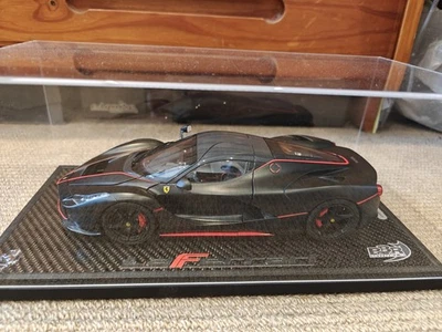 1:18 BBR Ferrari LaFerrari Matt Black/ Red Stripes. Brand New Diecast, Rare! - Image 1 of 4