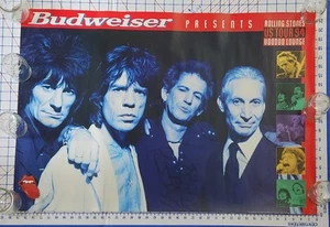 Poster 1994 Rolling Stones Voodoo Lounge US Tour Budweiser Birra Vintage Originale - Foto 1 di 7