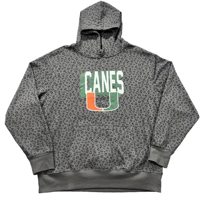 Sudadera con Capucha Miami Hurricanes Para Mujer 2XL Estampado de Leopardo NCAA Bastones de Fútbol Pullover Foto 1 de 4