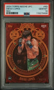 2024 Topps UFC Noche Red #'d /10 Diego Lopes Rookie RC PSA 10 - Picture 1 of 2