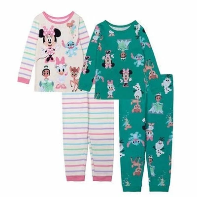 Conjunto de pijama de algodón de 4 piezas con personajes de Minnie Mouse para niños niñas 4T ¡Nuevo con etiquetas! Foto 1 de 4