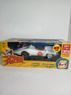 Vtg 2003 Speed Racer Mach 5  w Chim Chim  35 Years Movie Car - ERTL 1:18 diecast - Image 1 of 4