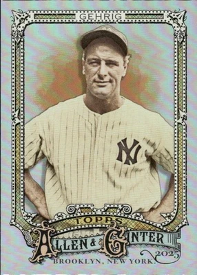 2025 Topps Allen & Ginter Campeones del Mundo #6 Lou Gehrig Retrato Plateado Foto 1 de 2