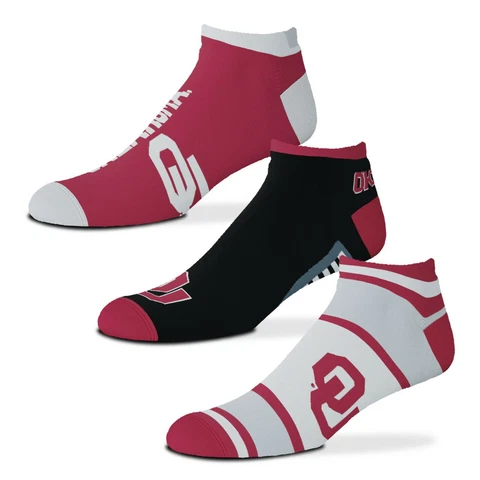 University of Oklahoma Sooners OU 3 Pack No Show Socks Cover