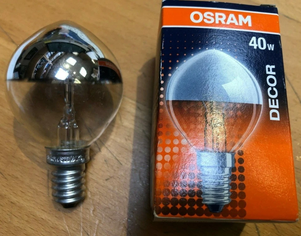 OSRAM DECOR P SILV 40 TROPFEN E14 40W KUPPENVERSPIEGELT SILBER Glühlampe DIMMBAR - Bild 1 von 1