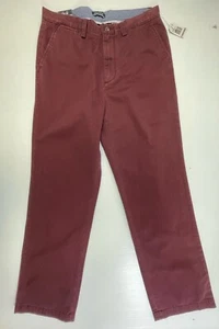 Nautica Men’s 100% Cotton Solid Burgundy Pockets Classic Fit Deck Pants 32W/30L - Picture 1 of 9