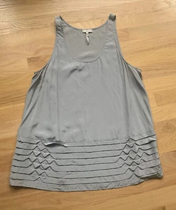 Joie 100% silk blouse top shirt sleeveless gray sz Large L - Picture 1 of 8