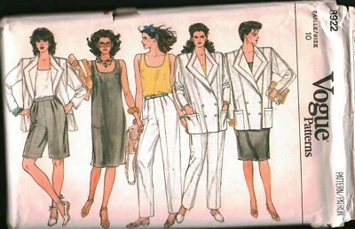 8922 Vintage Vogue Sewing Pattern Misses Jacket Dress Top Pants Shorts Wardrobe - Image 1 of 2
