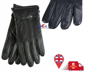 Leather Gloves Women Genuine Black Sheepskin Winter Warm Cashmere Lining S-XXL - Picture 1 of 3