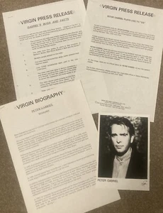 PETER GABRIEL - PROMO press kit with bios and photo - Picture 1 of 1