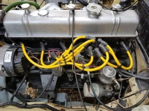 YELLOW 8MM PERFORMANCE IGNITION LEADS TRIUMPH TR5 TR6 GT6 QUALITY BUILT LEADS - Picture 1 of 4