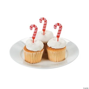Candy Cane Christmas Cupcake Picks Pack 20 - Picture 1 of 1
