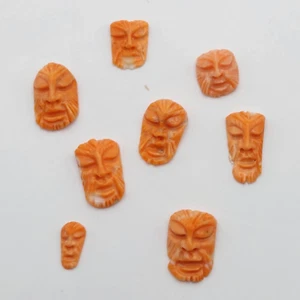 LOTE de figuras faciales, coral mediterráneo natural, hechas a mano - Imagen 1 de 9