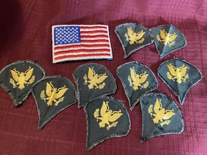 Lot of 9 Military Army Patches & an American Flag Patch - Picture 1 of 5
