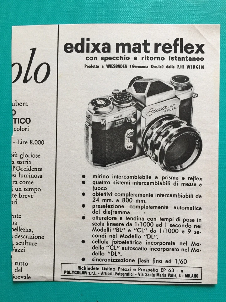 Pubblicità Italiana - Magazine ADV: EDIXA MAT REFLEX - Bild 1 von 1