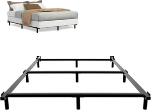 7 Inch King Size Metal Bed Frame for Box Spring and Mattress 9-Leg Base Heavy Du - Picture 1 of 12