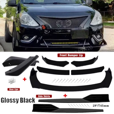 For Nissan Versa Front Rear Bumper Lip Spoiler Splitter Body Kit Side Skirt - Изображение 1 из 4