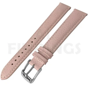 XL 18mm rosa/weiß echt gepolstert Büffelleder Uhrenarmband Band - Bild 1 von 4
