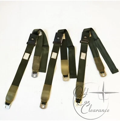 Lincoln Mark III 1969 cinturón de seguridad trasero verde, juego de 3 (C8VY53613B84G1G) Foto 1 de 4